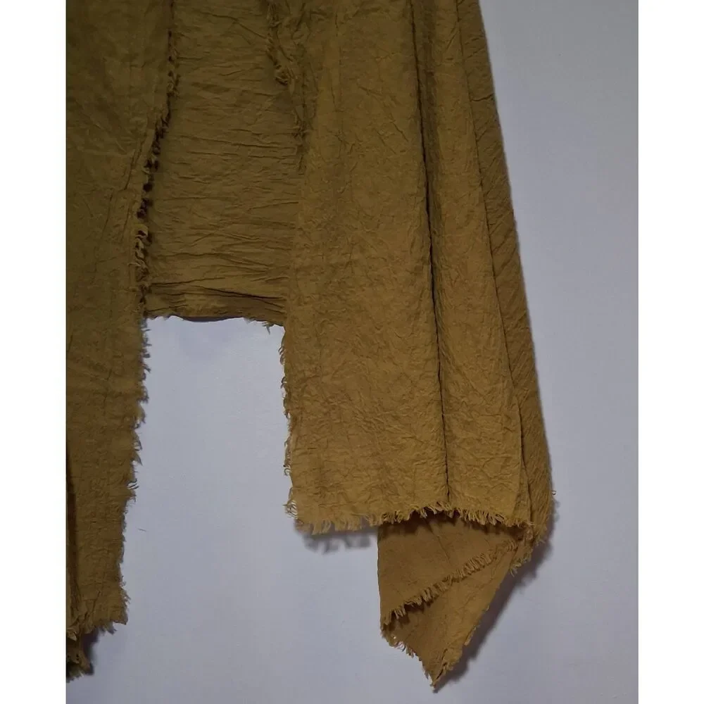 Cos womens mustard yellow crinkled scarf wrap spring summer cotton